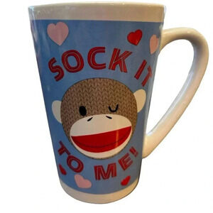 “Socket to me” Sock Monkey Mug.  12oz EUC